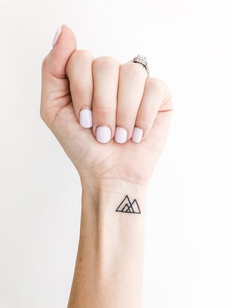 Small Tattoo Family Symbols, Triangle Small Tattoo, Tatoos Family Symbol Small, Family Of 4 Tattoo Ideas Symbolic, Small Tattoos Family Symbols, Triangle Family Tattoo Ideas, Family Of 5 Tattoo Ideas Symbolic, Family Symbol Tattoo Small, Triangle Tattoo Family