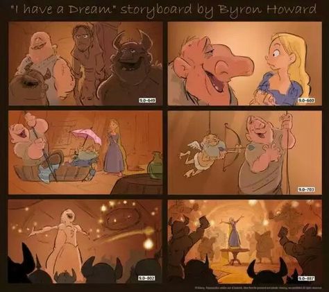 Tangled. "I have a dream" storyboard by Byron Howard Glen Keane, Tangled Storyboard, Disney Storyboard, Tangled Concept Art, Storyboard Examples, Animation Disney, Animation Anime, Animation Storyboard, Story Boards