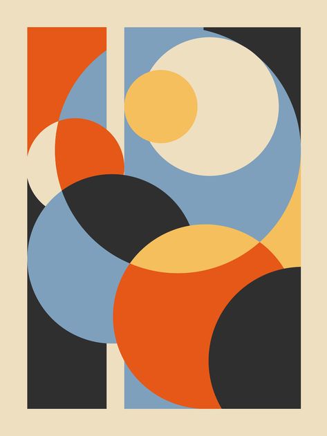 Bauhaus Poster Projects | Photos, videos, logos, illustrations and branding on Behance Bauhaus Poster Design, Circle Artwork, Quilt Modernen, Bauhaus Art, Bauhaus Poster, Bauhaus Style, Plakat Design, Bauhaus Design, Soyut Sanat Tabloları