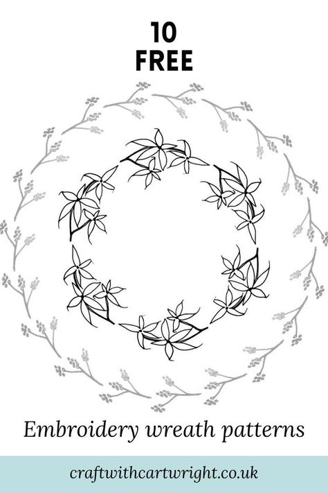 Are you looking for some modern embroidery wreath patterns? These are perfect for a beginner, quick and simple to use. Download the free printable floral easy patterns. Full of flowers, ideal for hand embroidery. Grab yours for free and stitch something with a vintage vibe. Hand Embroidery Wreath, Embroidery Wreath, Hand Embroidery Patterns Free, Vintage Cross Stitch Pattern, Easy Patterns, Christmas Embroidery Patterns, Christmas Embroidery Designs, Redwork Embroidery, Embroidery Videos