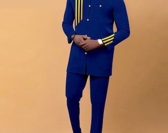 Wedding Suits Groomsmen, Latest African Wear For Men, African Wear For Men, Clothing Embroidery, African Wear Styles For Men, Groomsmen Outfits, Mode Costume, African Clothing For Men, Groomsmen Suits