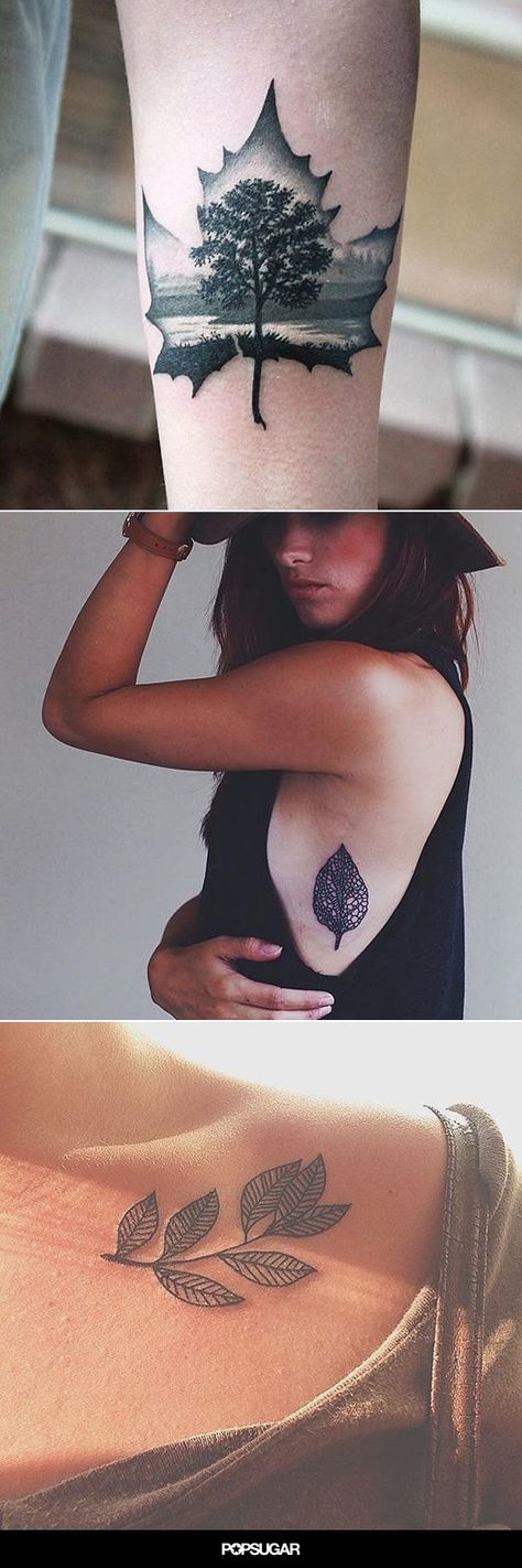 17 Fall-Inspired Tattoos That Show Off the Dreamiest Autumn Leaves Small Tattoos Minimalist, Season Tattoo, Fall Leaves Tattoo, Leaves Tattoo, Autumn Tattoo, Tattoo Ideas Small, Tattoo Nature, Saved Tattoo, Nature Leaves