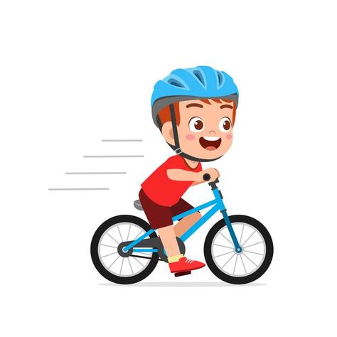 Happy cute little kid boy riding bicycle... | Premium Vector #Freepik #vector #sports #bike #bicycle #boy Bike Cartoon Images, Bycicle Drawings, Riding A Bike Drawing, Biking Drawing, Riding Bike Illustration, Riding Bicycle Illustration, Riding A Bike Illustration, Riding Drawing, Kids Riding Bikes