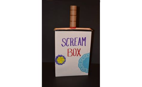 A Scream Box is a fun and effective way to vent some of those intense emotions that build up inside like anger, fear and stress. While breathing, physical activity and talking about it are great ways to help deal difficult emotions, sometimes you just need to scream! Handled correctly, this can be a therapeutic way to vent some of that frustration. Screaming however is not always socially acceptable or appropriate. That’s where the Scream Box comes in handy. The pictures in this article are o... Calm Down Techniques, Therapeutic Interventions, Intense Emotions, Scream 3, Life Activities, Mental Health Activities, Fluency Passages, Dealing With Anger, Individual Counseling