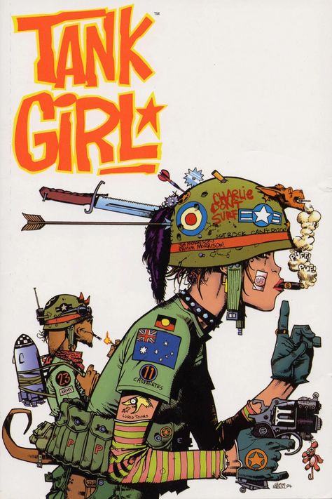 Jamie Hewlett (Gorillaz, Tank Girl) Inspo Album - Imgur Tank Girl Art, Tank Girl Comic, Jamie Hewlett Art, Poster Grafico, Arte Punk, Arte Steampunk, Jamie Hewlett, Art Tumblr, Girl Posters