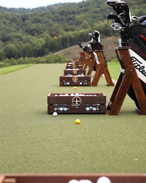 Palmer Practice Park opening day, love the Apple crates from Landmarks Golf Aesthetic Golf Course, Golf Asethic, Golf Clothes Mens, Golf Course Aesthetic, Golf Shoot, Golf Branding, Golf Zone, Golf Wallpaper, Golf Aesthetic