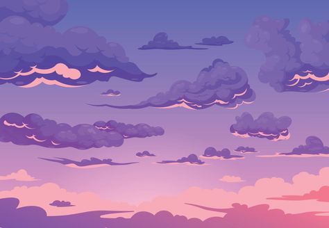 Ipad Wallpaper Aesthetic Horizontal, Aesthetic Horizontal, Ipad Wallpaper Aesthetic, Cirrus Cloud, Purple Clouds, Sky Purple, Piskel Art, Cloud Illustration, Sky Anime