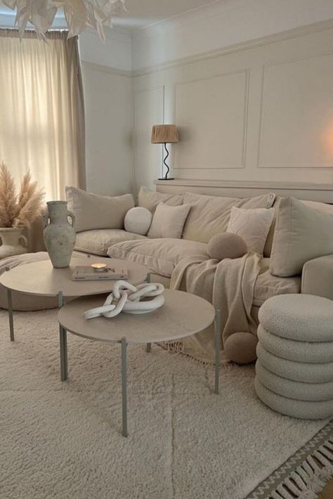 Create a serene oasis with our Beige Living Room Decor inspiration! Dive into the soothing world of neutral tones, where beige takes center stage. Discover minimalist elegance, with soft creams and warm tans as your canvas. Embrace the natural, as wood accents and stone textures add depth and character. Dive into a world of tranquility with our Beige Living Room Decor ideas, where simplicity meets sophistication. #BeigeLivingRoom #NeutralDecor #SerenitySpace" Neutrals And Grey Living Room, Beige Sectional Living Room Ideas, Cream Sofa Living Room Ideas, Neutral Apartment Living Room, Beige Sofa Living Room, Neutral Modern Living Room, Cozy Neutral Living Room, Beige Living Room Decor, Ivory Living Room