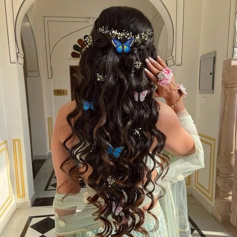 Quinceanera Hair, Hairstyles For Quinceanera, Butterfly Hairstyle, Quincenera Hairstyles, Quince Hairstyles With Crown, Styles Braids, Quinceanera Hairstyles, Bridal Hair Inspiration, Quince Hairstyles