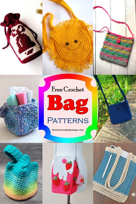 25 Free Crochet Bag Patterns ( With Images ) - The Newlywed Easy Crochet Pouch Free Pattern, Crochet For Summer Ideas, Free Crochet Patterns For Purses, Easy Crochet Purse Pattern Free, Purse Patterns Free Sewing Handbags, Crochet Mini Bag Free Pattern, Crochet Bag Pattern Free Easy Handbags, Small Crochet Bags Free Patterns, Crochet Purses And Bags Patterns Free