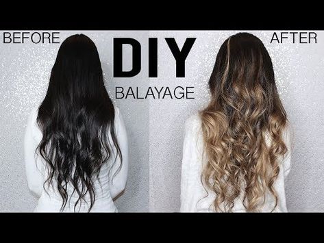 Balayage, How To Do Balayage Hair At Home, Self Balayage Diy, Diy Color Melt Hair At Home, Diy Root Melt At Home, How To Do Ombre Hair At Home, At Home Highlights For Dark Hair, Lorelai Hair, Diy Highlights Hair At Home