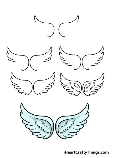 How to Draw Angel Wings – A Step by Step Guide Angel Wings Step By Step, Draw Angel Wings, Draw Angel, Angel Wings Drawing, Wings Drawing, Angel Wings, Broccoli, To Draw, Step By Step