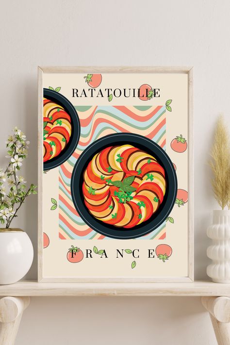 Essen, Ratatouille Painting Easy, Ratatouille Illustration, Ratatouille Poster, Ratatouille Art, Ratatouille Food, Ratatouille Dish, Ratatouille Movie, Fun Paintings