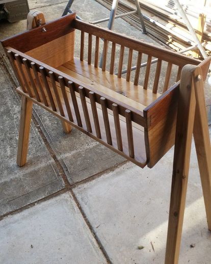 The idea of building my baby boys bassinet felt like a perfect way for me to welcome him into our lives. I used a variety of timber - Oregon, Merbu, Cypress pine, and Victorian Ash all of which I salvaged from worksite skips, and hard rubbish collection p Bassinet Diy, Baby Boy Bassinet, Wooden Bassinet, Baby Cradle Plans, Baby Cradle Wooden, Wooden Baby Crib, Bassinet Baby, Baby Crib Diy, Cypress Pine
