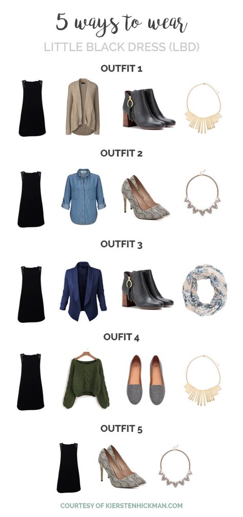 Black Dress And Black Boots Outfit, Lbd Work Outfit, Black Dress Work Outfit Winter, Dressing Down A Black Dress, Lbd Casual Outfit, Lbd Winter Outfit, 1 Dress 5 Ways Outfits, What To Wear Over A Black Dress, One Black Dress Multiple Outfits