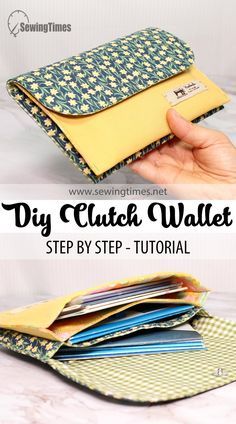 Pouch Ideas Diy, Diy Cloth Purse, How To Sew Wallet, Wallets To Sew, Easy Clutch Sewing Pattern, Clutch Wallet Sewing Pattern, Easy Wallets To Sew, Easy Sew Wallet, Easy Purses To Sew