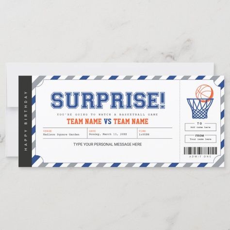 Surprise Basketball Game Stadium Gift Ticket Football Game Gift, Vehicles Party, Ticket Design Template, Game Ticket, Basketball Tickets, Surprise Birthday Gifts, Construction Theme Party, Surprise Boyfriend, Voucher Design
