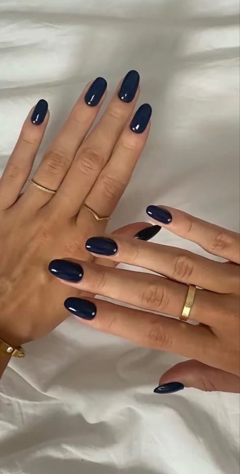 Navy Nails, Navy Blue Nails, Basic Nails, Casual Nails, Nagel Inspo, Cat Eye Nails, Nails 2024, Cat Kuku, Funky Nails