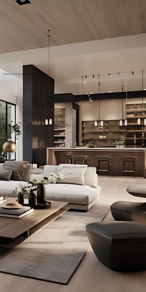 Open Space Living Room, Open Concept Kitchen Living Room, Open Kitchen And Living Room, Townhouse Interior, Condo Interior Design, Condo Interior, Open Concept Living Room, Modern Home Interior Design, Open Space Living