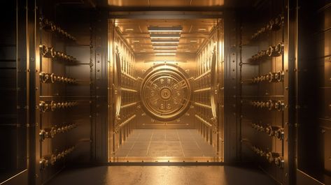 Vault Golden Door Of An Inside Bank#pikbest#Backgrounds#Homepage Bank Vault Aesthetic, Vault Aesthetic, Bank Vault Door, Finance Aesthetic, Bank Background, Gold Vault, Shadow Side, Bank Vault, Golden Door