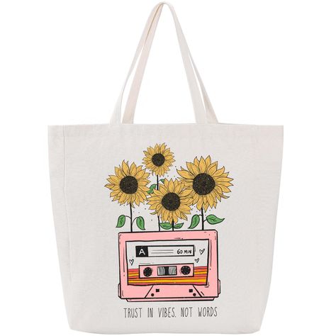 PRICES MAY VARY. Tote Bag for Women; Printed with wildflower and uplifting sayings, our canvas cotton tote bag makes a inspirational gift for women; Great ideal gifts for best friend, bff, bestie, mom, grandma, sister, cousin, daughter, granddaughter, colleague, coworker, boss, employee, female friend or any lady who need some positive implication A hit for any occasion; Perfect as inspirational gifts for women, mental health gifts, motivational gifts, positive gifts, birthday gifts, mothers day Tote Bag Inspo Paint, Tote Painting, Adult Aesthetic, Aesthetic Tote Bags, Uplifting Sayings, Painted Canvas Bags, Inspirational Gifts For Women, Health Gifts, White Elephant Gifts Exchange