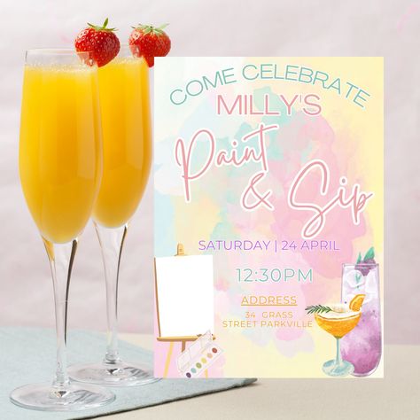 Get ready for an artistic adventure with our Pour & Paint Party invitation. Whether you're a seasoned artist or just exploring your creativity, this invite promises a fun-filled soirée. Sip your favorite beverage, pour your paints, and let your imagination flow. With a pastel theme, this digital invitation adds a touch of soft elegance to your paint and sip gathering. 🌸x1 Digital Invitation How it Works: This is a simple and hassle-free process: ✨ Purchase the template: Choose and buy the template that suits your needs. ✨ Receive the link: After your purchase, you will receive a link via email. ✨ Access your template: Click the link to access your template easily. ✨ Edit to your liking: Personalize the template by changing the color, font, and text according to your preferences. ✨ Save: O Pastel, Paint Party Invitations, Paint Themes, Pour Paint, Pastel Theme, Sip N Paint, Gender Reveal Invitations, Pouring Painting, Paint And Sip