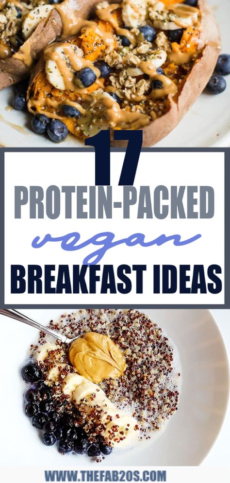 17 Protein Packed Vegan Breakfast Ideas that are perfect for busy mornings and on the go. It's easy to eat clean and achieve your weight loss and fitness goals with these delicious recipes for your busy morning. From smoothies, tofu scrambles to overnight oats, you're sure to find something you love. #vegan #protein High Protein Vegan Breakfast, Protein Breakfast Smoothie, Vegan Breakfast Ideas, Vegan Breakfast Options, Smoothies Vegan, Daily Protein, High Protein Vegan, High Protein Breakfast, Protein Packed Breakfast