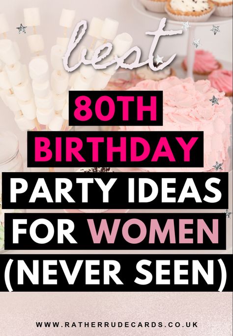 DIY creative 80th birthday party ideas for women My 40th Birthday Party Ideas, Women 40 Birthday Party Ideas, 40th Themes For Women, 40 Birthday Party Ideas Women, 40 Theme Party Ideas, Decorating For 40th Birthday Party, Desserts For 40th Birthday Party, Forty Party Ideas Turning 40, Womens Bday Party Ideas