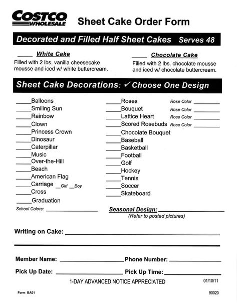 Costco Chocolate Cake, Wedding Cake Order Form, Costco Cakes, Costco Sheet Cake, Costco Bakery, Costco Canada, Cake Order Form, Costco Cake, Half Sheet Cake