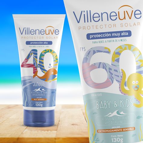 Godrej Argentina Design Team - Villeneuve sunscreen and after sun lotions - World Brand Design Society  /  In order to be innovative and to be at the forefront of trends, the company decided to relaunch Villeneuve Suncare with an improved formula and new design. Sunscreen Label Design, Sunscreen Packaging Design, Detergent Packaging, Argentina Design, Sunscreen Packaging, Sunscreen Spray, Master Brand, Tube Packaging, Brand Architecture
