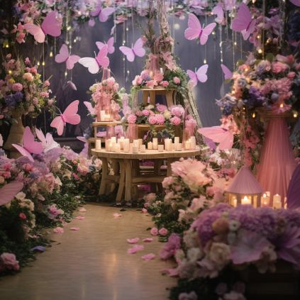 Fairy Land Birthday Decoration Ideas, Birthday Themes Fairy, Fairy Land Theme Birthday Party, Fairy Tail Birthday Theme Party Ideas, Magical Garden Birthday Theme, Fairy Theme Birthday Decoration, Fairy Land Birthday Theme, Fairy Tale Party Theme, Fairy Land Party