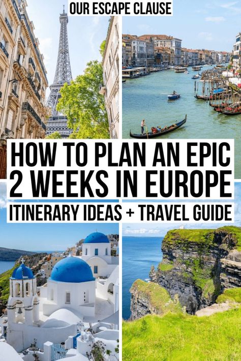 How to plan an epic 2 weeks in Europe: the ultimate travel guide for Europe, with plenty of 2 week Europe itinerary ideas to choose from!   #europetravel #traveltips How To Plan Europe Trip, 2 Week Backpacking Europe, Two Weeks Europe Itinerary, How To Plan For A Trip, Best Europe Itinerary 2 Weeks, One Week Europe Itinerary, Best Places To Visit Europe, 2 Weeks In Europe Itinerary, How To Plan A Travel Itinerary