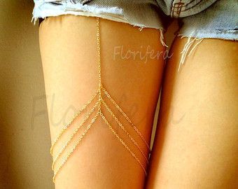 Thigh Chain Outfit, Gold Leg Chain, Silver Leg Chain, Thigh Chains, Chain Garter, Chain Body Harness, Chain Outfit, Leg Jewelry, Thigh Chain