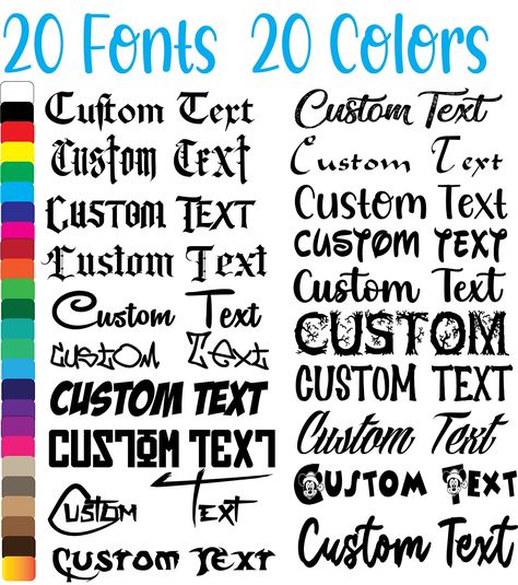 PRICES MAY VARY. Title: Custom Vinyl Decal - Personalized Design Your Own Name - Initial Phrase or Quote (20 Fonts-20 Colors) Laptop, Car Sticker, Walls, Window, Windshield Computers, Hydroflask. Product Type: Categories > Computers & Accessories > Laptop Accessories > Skins & Decals Vintage Fonts, Name Sticker, Halloween Fonts, Fancy Letters, Yeti Tumbler, Custom Vinyl Decal, Name Stickers, Cricut Projects Vinyl, Custom Decals