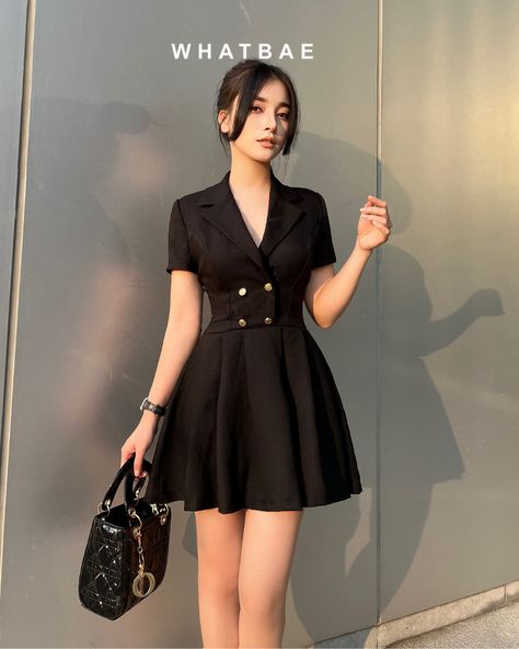 Part Dresses Classy Short, Short Girl Dresses, Casual Dress Outfits Classy, Cool Dresses Casual, Long Sleeve Black Dress Outfit, Cute Dresses Casual Classy, Short Dress Outfit, Short Sleeve Vest, Classy Short Dresses