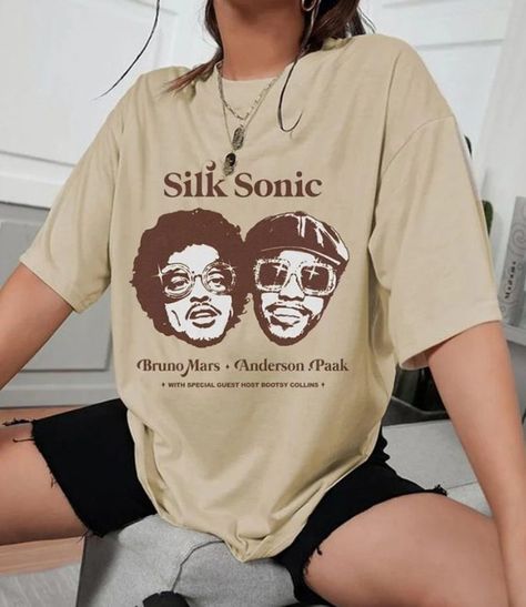 Bruno Mars Silk Sonic, Bruno Mars Shirt, Sonic Shirt, Fathers Day Gifts From Daughter, Planet Shirt, Bruno Mars Concert, Silk Sonic, Mars Planet, Back To School Fits