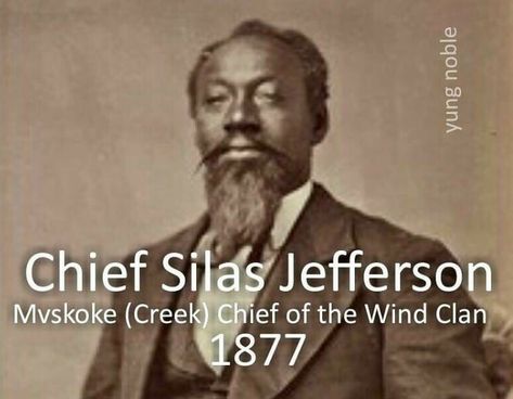 Chief Silas Jefferson of the Muscogee Creek Nation in 1877. Pinterest @sweetness Muskogee Creek Indian, Muskogee Creek, Creek Tribe, Muscogee Creek, Creek Indian, Indigenous North Americans, Aboriginal American, Indigenous Peoples Of The Americas, Black Indians