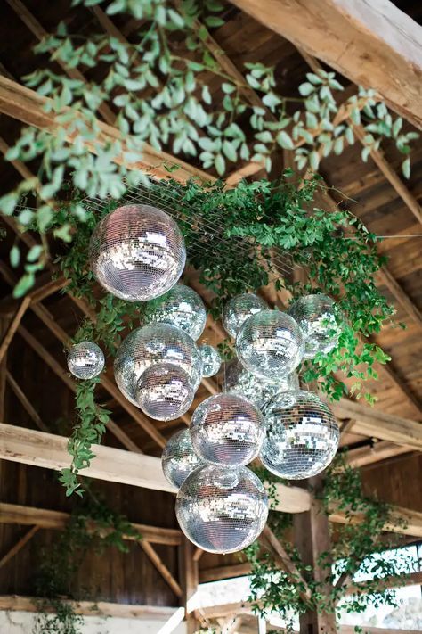 21 Creative Ways to Decorate Your Wedding With Disco Balls Mini Disco Ball Decor, Mini Disco Ball, Alcohol Wedding Favors, Disco Ball Decor, Decor With Ropes, Wedding Alcohol, Earthy Chic, Disco Party Decorations, Reception Drink