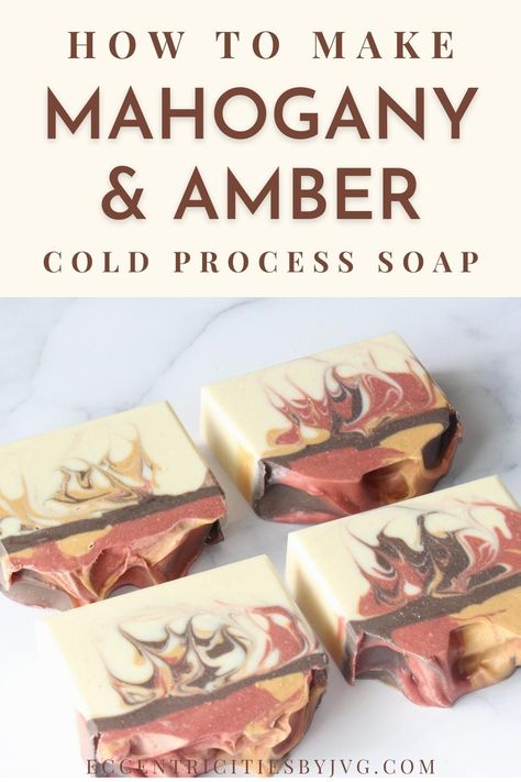 Learn how to make this beautiful and super skin-loving cold process soap perfect for fall. This is a beautiful autumn cold process soap idea that you can make at home. This cold process soap design is not only beautiful, but you can also make it yourself at home. Full with video and cold process soap-making techniques to make this fall cold process soap design. Cold Process Soap Techniques, Cold Press Soap Recipes, Soap Making For Beginners, Homemade Cold Process Soap, Cold Process Soap Designs, Soap Design Ideas, How To Make Soap, Homemade Soap Bars, Fall Soaps