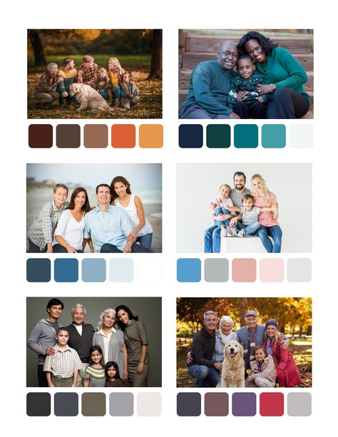 The Best Color Schemes for Color Coordinated Family Photos Family Color Schemes, Family Pictures Colors Scheme, Family Photo Color Scheme, Shooting Photo Famille, Picture Color Schemes, Family Picture Colors, Family Photos What To Wear, Family Photo Colors, Family Portrait Outfits