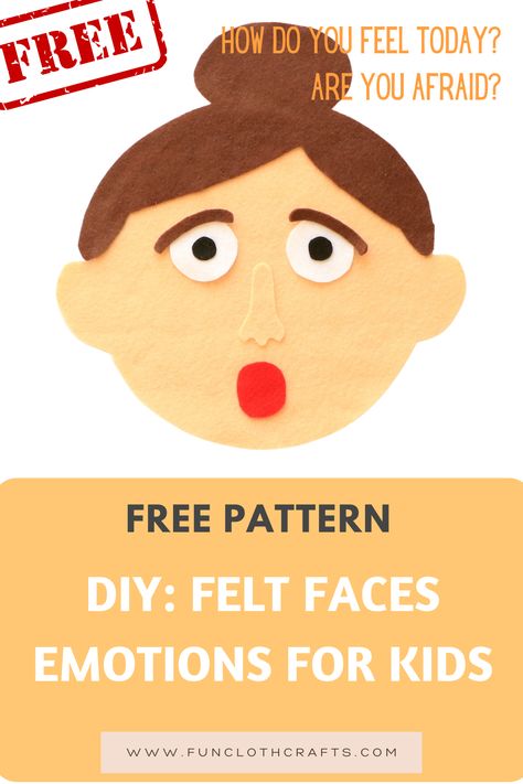 This Felt Face Emotions activity is excellent for learning new vocabulary, exploring different emotions, encouraging imagination. The face can smile, be silly, cry, show anger, and much more. Kids can experiment with facial expressions to develop the ability to identify human emotions. The DIY felt face set is perfect for home but can also be used by teachers in their classroom. Couture, Felt Faces, Face Emotions, Childhood Activities, Feelings Faces, Fun Worksheets For Kids, Free Applique Patterns, Early Childhood Activities, Felt Boards