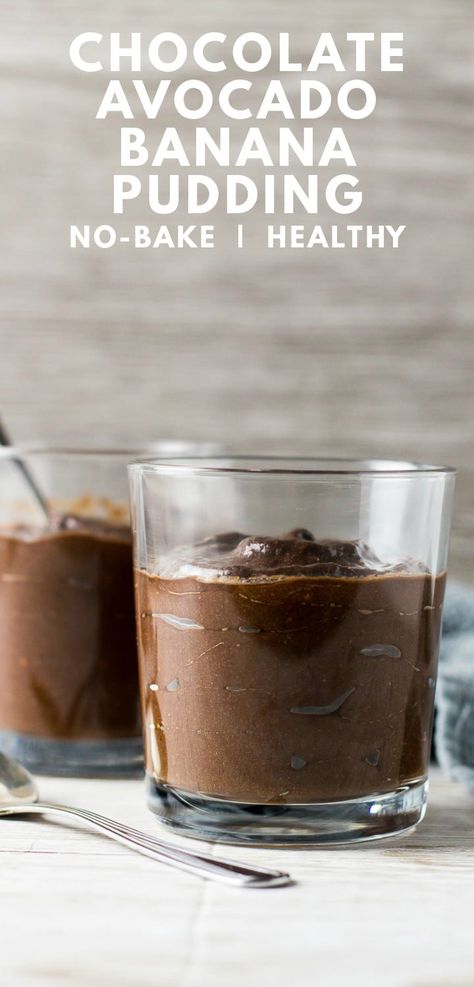 Banana Chocolate Pudding, Chocolate Banana Pudding, Banana Mousse, Chocolate Avocado Pudding, Healthy Chocolate Pudding, Healthy Pudding, Kid Meals, 30 Diet, Avocado Dessert