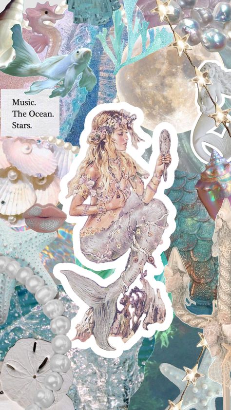 #mermaid #beauty #vibes #wallpaper #aesthetic #ocean #sea #vacation #vintage #stars Siren Mermaid, Mermaid Wallpapers, Mermaid Lagoon, Arte Van Gogh, Mermaid Aesthetic, Mermaid Dreams, Mermaid Life, Ocean Vibes, Ocean Wallpaper