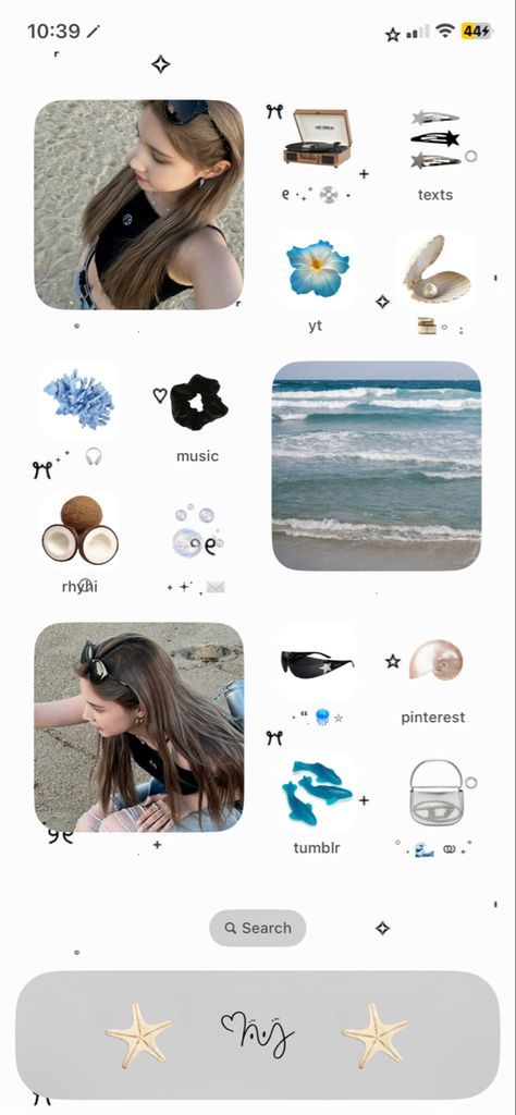 Iphone Apps To Download, Lockscreen Aesthetic Layout, Iphone Summer Layout, Iphone Theme Ideas Summer, Jellyfish Homescreen Layout, Summer Theme Home Screen, Phone Layouts Aesthetic, Ios Home Screen Ideas Summer, Ios Summer Homescreen