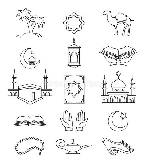 Muslim line signs for ramadan kareem. Vector muslim line signs and islamic linea , #Sponsored, #ramadan, #kareem, #Vector, #Muslim, #line #ad Muslim Sign, Fruit Crafts, Ramadan Kareem Vector, Ramadan Decoration, Pinstriping Designs, Ramadan Crafts, For Ramadan, Easy Doodles Drawings, Learn Islam