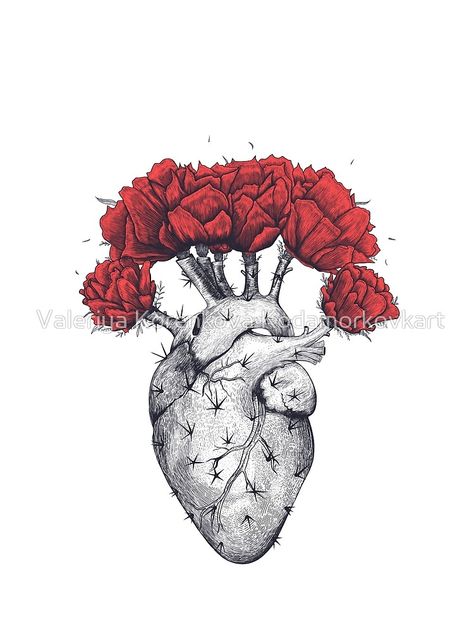 Cactus heart by kodamorkovkart Cactus Heart Tattoo, Cactus Heart, Cactus Tattoo, Self Love Tattoo, Cactus Drawing, 4 Tattoo, Heart Poster, Cali Girl, Deep Meaning