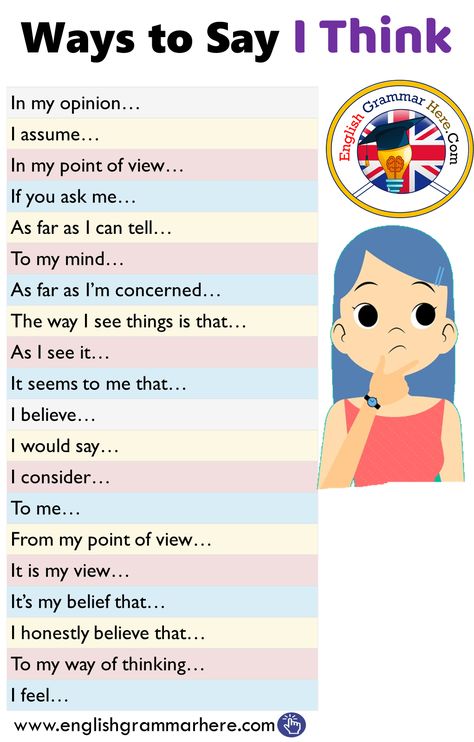 Ways To Say I Think, अंग्रेजी व्याकरण, Tatabahasa Inggeris, Studera Motivation, Essay Writing Skills, Conversational English, English Vocab, Learn English Grammar, Good Vocabulary Words