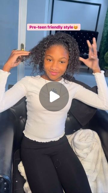 VoiceOfHair ®️ on Instagram: "Cute pre-teen hairstyle in < 1hr 😍⁣ ⁣ Love this half up- half down style by @tynishabee on @thatgworljournee🥰 It only took her about 30-45 minutes for this entire style👏🏾 The end result is everything and her confidence is on 🙌🏾💯⁣ ⁣ Drop ❤️ if you love it too✨ #voiceofhair ⁣ ⁣ #sewin #kidshairstyles #preteenhairstyles #kidsewin #silkpress #wandcurls #ponytails #northwest" Weave Hairstyles Natural Hair, Cute Hairstyles For Back To School Black, Hair Styles For Teens Girl Black Braids, Kid Half Up Half Down Hairstyles Black, Cute Black Girls Hairstyles Braids Teens, Preteen Hairstyles Black Hair Natural Hair, Two Braids With Curls At The End, Easy Black Teen Girl Hairstyles Short, Back To School Hairstyles 5th Grade