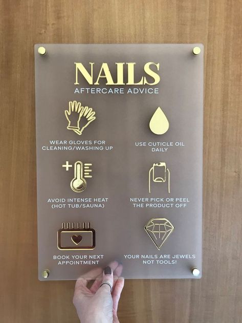 Nail Aftercare, Spa Sign, Beauty Sign, Nail Saloon, Nail Room Ideas, Dark Text, Nail Salon Interior Design, Nail Salon Interior, Nail Station