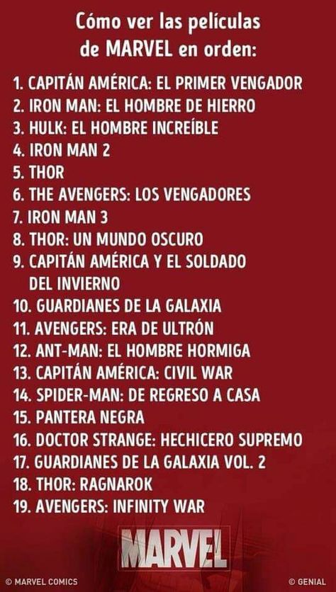 Como ver las peliculas de Marvel en orden Mundo Marvel, Girly Movies, Teen Movies, Love Film, Marvel Films, Marvel 3, Marvel Vs, Comic Movies, Marvel Dc Comics